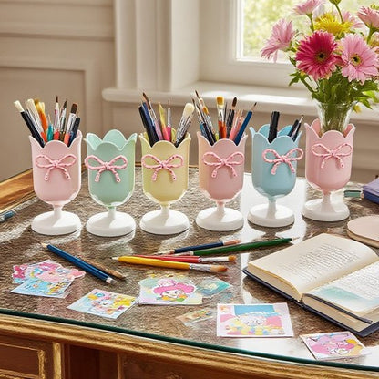 Tulip-shaped pen holder - pen rack - creative desk decoration - refined (Pink) V1188-ZXY-131-220