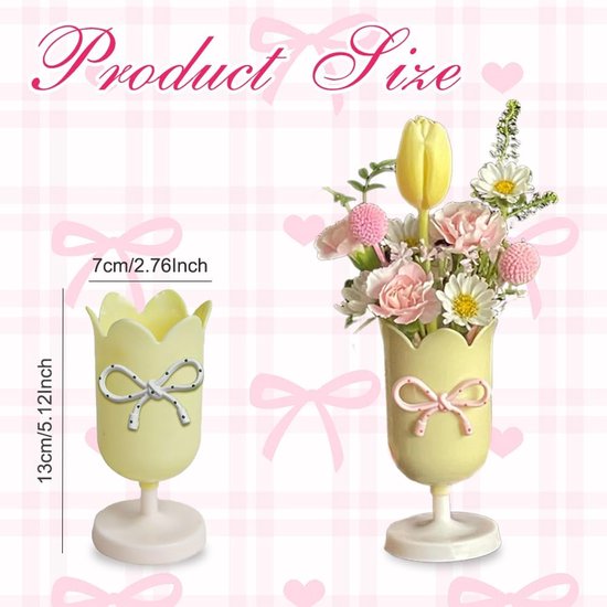Tulip-shaped pen holder - pen rack - creative desk decoration - refined (Yellow) V1188-ZXY-131-221