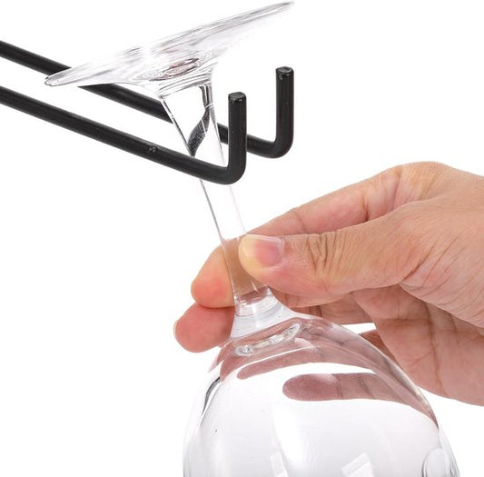 Hanging Wine Glass Rack - Set of Six - Inverted Wine Glass Holder - Organizer and Storage Rack for Mugs and V1188-ZXY-131-225