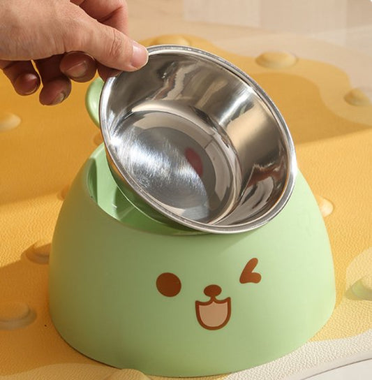 Cat Litter Box - Cat Food Bowl - Non-Slip Design - Pet Food Bowl - Plastic and Stainless Steel Design - V1188-ZXY-131-226