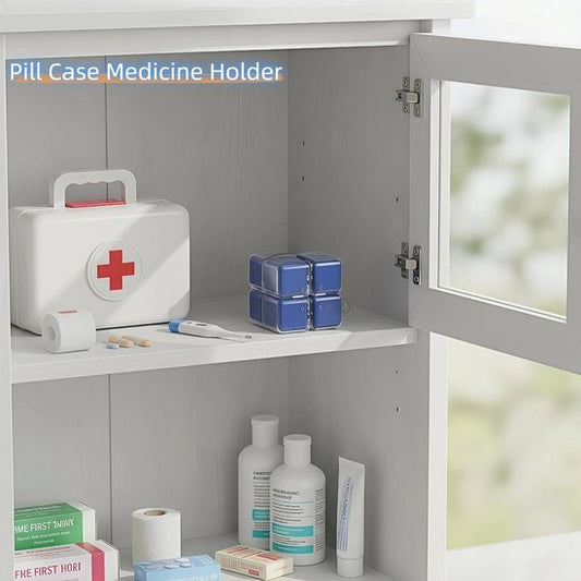 Medicine box - 7-day medicine box - Weekly pill box - Portable pill box for travel - Easy to open - 8 V1188-ZXY-131-233