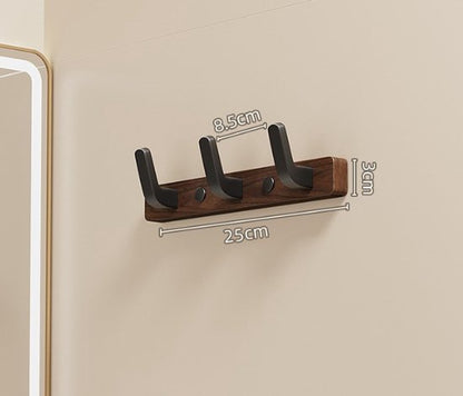 Coat rack - Wall coat rack - Coat rack with hooks - Storage rack - 25 x 3 cm - Wooden coat rack - Walnut - 3 V1188-ZXY-131-238