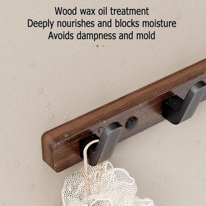 Coat rack - Wall coat rack - Coat rack with hooks - Storage rack - 35 x 3 cm - Wooden coat rack - Walnut - 4 V1188-ZXY-131-239