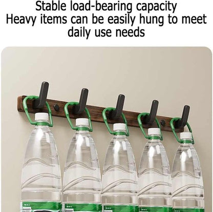 Coat rack - Wall coat rack - Coat rack with hooks - Storage rack - 35 x 3 cm - Wooden coat rack - Walnut - 4 V1188-ZXY-131-239