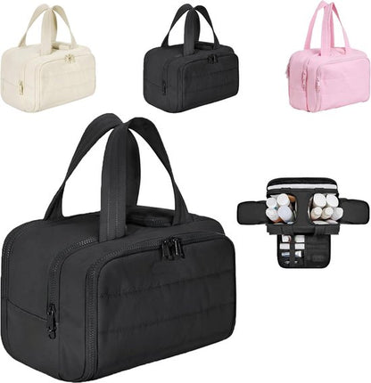 Multi-Zip Makeup Bag - Toiletry Bag - Spacious Storage, Organized Layered Design with Carry Handle - Ideal V1188-ZXY-131-251
