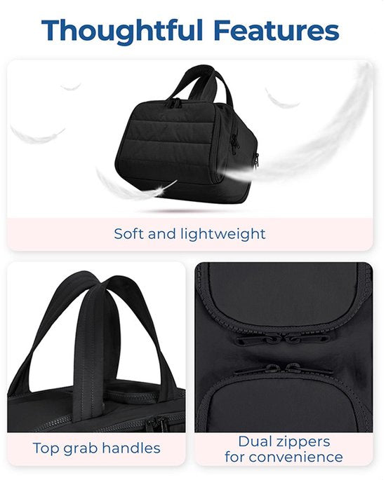 Multi-Zip Makeup Bag - Toiletry Bag - Spacious Storage, Organized Layered Design with Carry Handle - Ideal V1188-ZXY-131-251