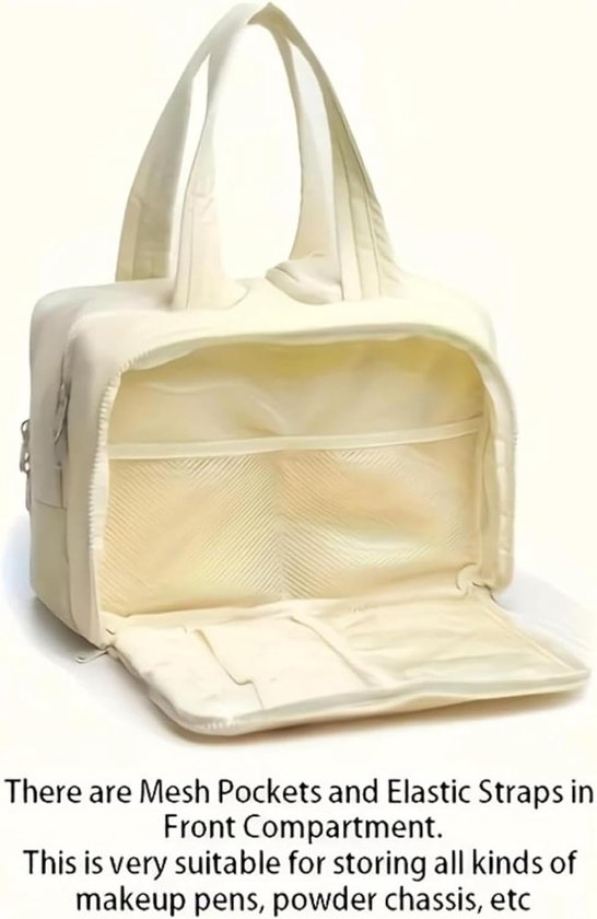 Multi-Zip Makeup Bag - Toiletry Bag - Spacious Storage, Organized Layered Design with Carry Handle - Ideal V1188-ZXY-131-252