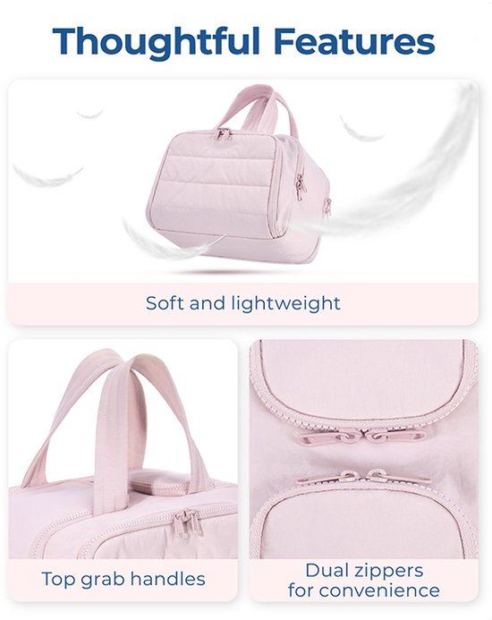 Multi-Zip Makeup Bag - Toiletry Bag - Spacious Storage, Organized Layered Design with Carry Handle - Ideal V1188-ZXY-131-252