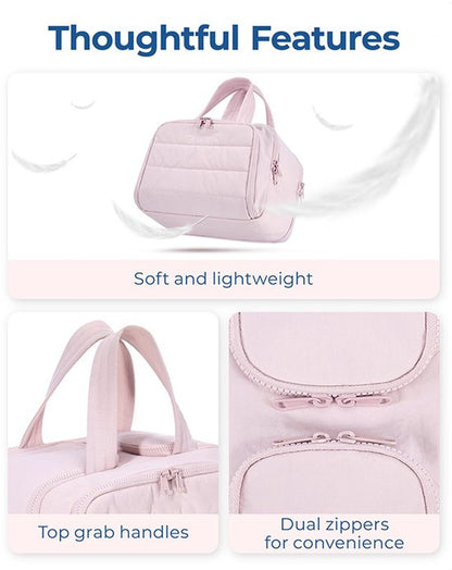 Multi-Zip Makeup Bag - Toiletry Bag - Spacious Storage, Organized Layered Design with Carry Handle - Ideal V1188-ZXY-131-252
