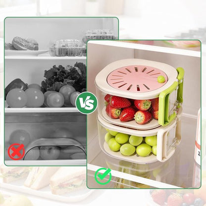 Multifunctional Fruit Washing Basket with Colander and Lid - 2-in-1 Drain Basket & Fruit Colander - Suitable V1188-ZXY-131-258