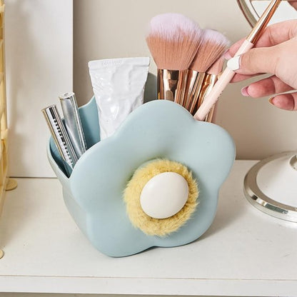 Flower-shaped Makeup Brush Holder - Multifunctional Makeup & Desk Storage Organizer - Compact Design 14.8 x V1188-ZXY-131-262