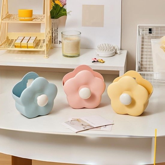 Flower-shaped Makeup Brush Holder - Multifunctional Makeup & Desk Storage Organizer - Compact Design 14.8 x V1188-ZXY-131-262