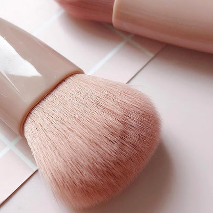 5-Piece Mini Makeup Brush Set with Mirror - Compact Travel Makeup Brushes for Foundation, Powder, Blush & V1188-ZXY-131-263