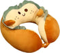 U-Shaped Neck Pillow Made of Soft Plush - Cute Bread Design - Breathable & Comfortable Travel Pillow for Neck V1188-ZXY-131-267