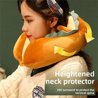 U-Shaped Neck Pillow Made of Soft Plush - Cute Bread Design - Breathable & Comfortable Travel Pillow for Neck V1188-ZXY-131-267