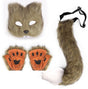 3-Piece Fox Costume Accessory Set - Fluffy Mask, Tail and Gloves - Suitable for Parties & Carnival (Brown) V1188-ZXY-131-274