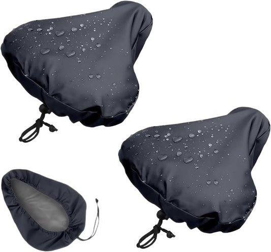 2-Piece Waterproof Bicycle Saddle Cover Set - Black - Rain Cover for Bicycle Saddle - Sun and Dust Resistant V1188-ZXY-131-278