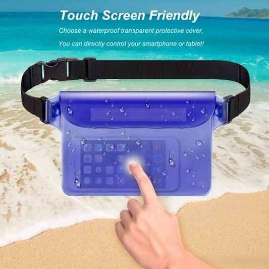 Waterproof Triple Zipper Waist Pack & Touchscreen Phone Case - 2-Piece Set - Ideal for Beach, Cruise, V1188-ZXY-131-279