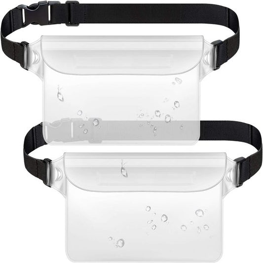 Waterproof Waist Pack with Triple Zipper & Touchscreen Phone Case - 2-Piece Set - Ideal for Beach, Cruise, V1188-ZXY-131-280