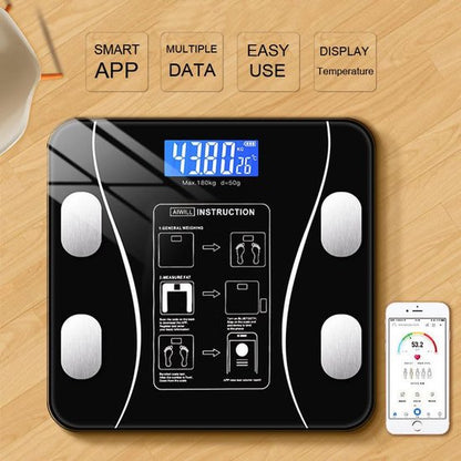 Smart Scale with Body Analysis - Measures BMI, Fat & Muscle Mass - USB Rechargeable - Up to 180 kg - Black V1188-ZXY-131-286
