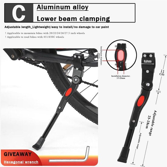 Bicycle stand - Adjustable bicycle stand - Anti-wear stand Bicycle stand 20-27.5 inch wheels V1188-ZXY-131-290