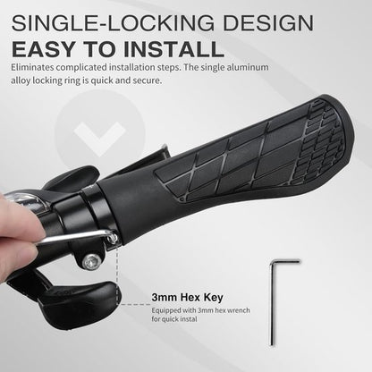 Bicycle grips - Mountain bike grips - 1 pair, including installation tools - Ergonomic bicycle grips | Green V1188-ZXY-131-296