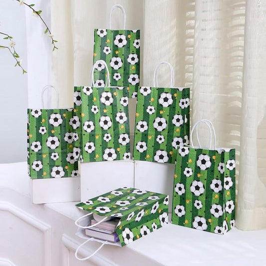 Football Party Paper Bags - Pack of 12 - Football Goodie Bags with Handles - Football Gift Bags for Football V1188-ZXY-131-300