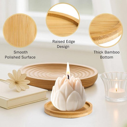 Coasters - Set of 8 - Round coasters - Wooden coasters - Suitable for water glasses, ornaments, candles, V1188-ZXY-131-309