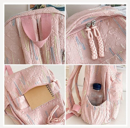 Backpack - Stylish and practical lightweight backpack - With two zippered compartments and adjustable V1188-ZXY-131-311