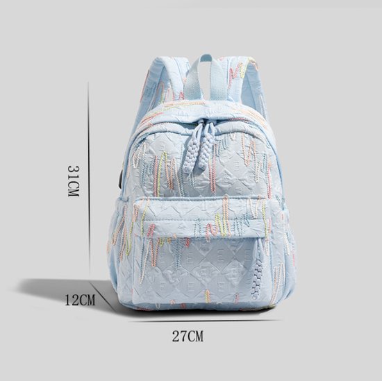 Backpack - Stylish and practical lightweight backpack - With two zippered compartments and adjustable V1188-ZXY-131-311