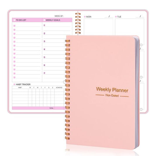 Weekly planner - Notebook for weekly to-do list - With goals and habit tracker - A5 format - Spiral binding - V1188-ZXY-131-318