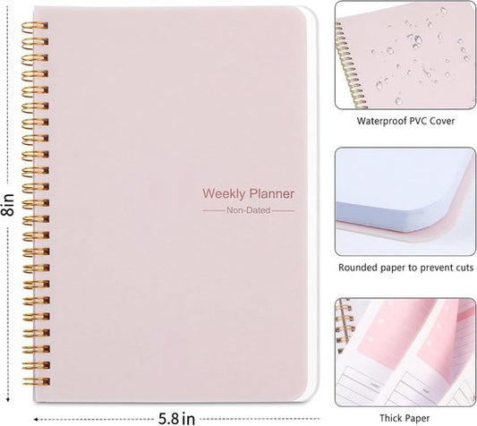 Weekly planner - Notebook for weekly to-do list - With goals and habit tracker - A5 format - Spiral binding - V1188-ZXY-131-318