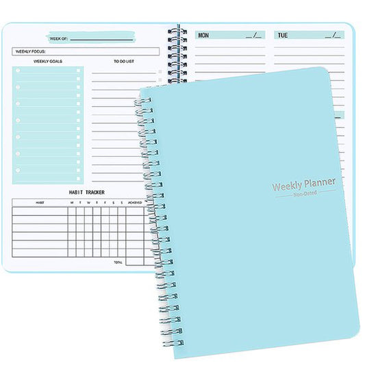 Weekly planner - Notebook for weekly to-do list - With goals and habit tracker - A5 format - Spiral binding - V1188-ZXY-131-319