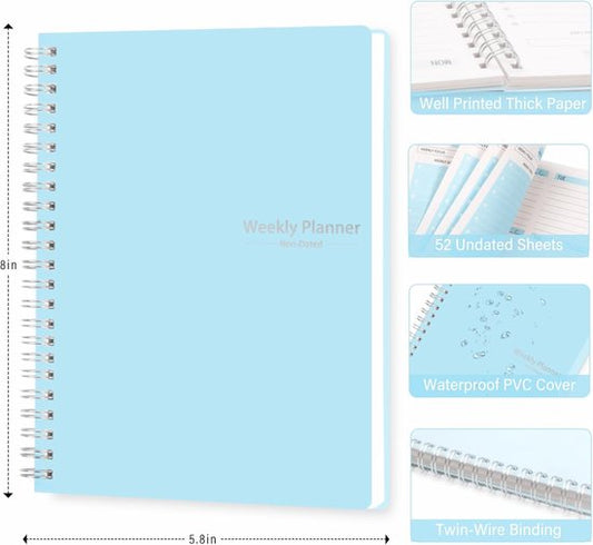 Weekly planner - Notebook for weekly to-do list - With goals and habit tracker - A5 format - Spiral binding - V1188-ZXY-131-319