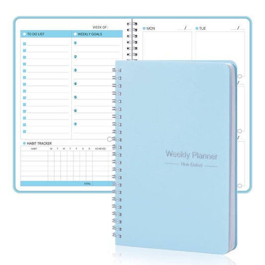 Weekly planner - Notebook for weekly to-do list - With goals and habit tracker - A5 format - Spiral binding - V1188-ZXY-131-320