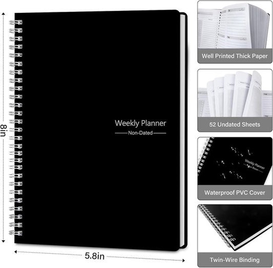 Weekly planner - Notebook for weekly to-do list - With goals and habit tracker - A5 format - Spiral binding - V1188-ZXY-131-321
