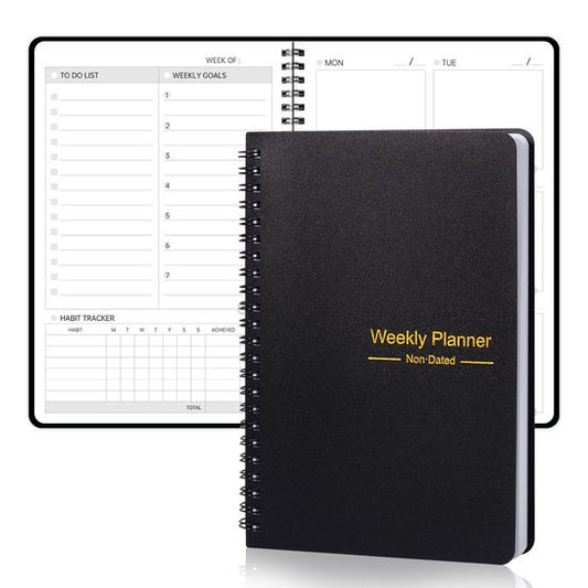 Weekly planner - Notebook for weekly to-do list - With goals and habit tracker - A5 format - Spiral binding - V1188-ZXY-131-322