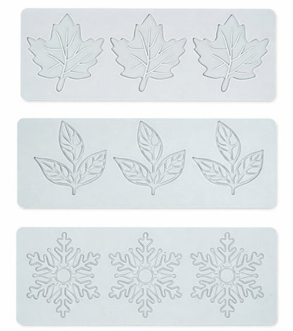 Baking Molds (3-Piece Set) - Silicone Baking Molds - Maple Leaf, Clover, and Snowflake Patterns - Suitable V1188-ZXY-131-336