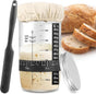 1000ml Sourdough Fermentation Jar in a Glass Jar | Includes stirring spoon, measuring cup, and fabric cover - V1188-ZXY-131-345