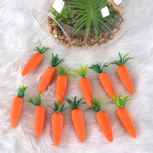 Easter Decorations - Realistic Carrot Figures - Pack of 12 - Mini Foam Carrots 7cm - Party Decorations V1188-ZXY-131-360
