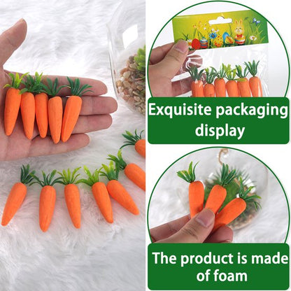 Easter Decorations - Realistic Carrot Figures - Pack of 12 - Mini Foam Carrots 7cm - Party Decorations V1188-ZXY-131-360