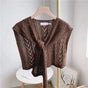 Knitted Openwork Shoulder Dress - Lightweight Cardigan & Scarf in One - Solid Color Goes With Everything - V1188-ZXY-131-378