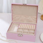 2-Tier Jewelry Box - With Removable Drawer & Lock - Large Storage Capacity For All Jewelry - Pink V1188-ZXY-131-386