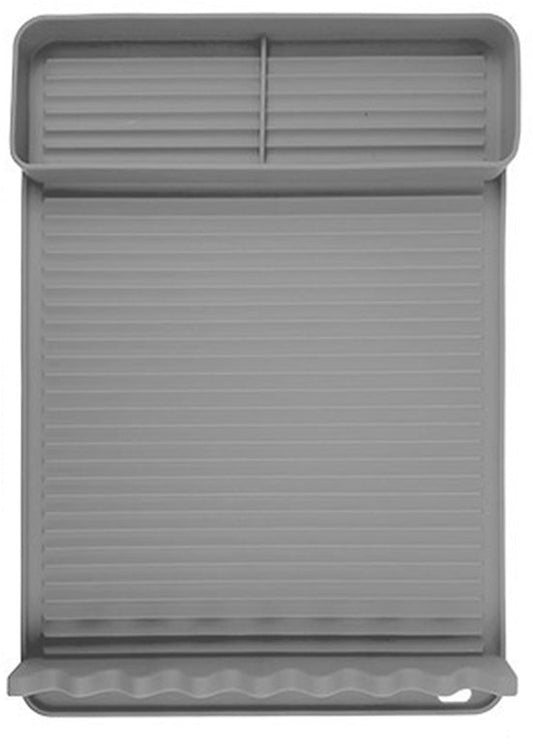 Silicone BBQ Grill Mat - 8-Slot Mat with Drip Tray - Heat-Resistant and Dishwasher-Safe - 40x27 cm - Gray V1188-ZXY-131-391