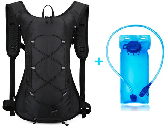 Backpack with 2L Water Bag - Running Vest - Adjustable Lightweight Cycling Backpack - Suitable for Hiking and V1188-ZXY-131-400