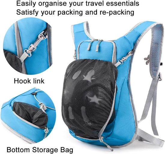 Backpack with 2L Water Bag - Running Vest - Adjustable Lightweight Cycling Backpack - Suitable for Hiking and V1188-ZXY-131-400