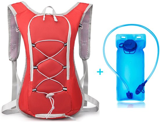 Backpack with 2L Water Bag - Running Vest - Adjustable Lightweight Cycling Backpack - Suitable for Hiking and V1188-ZXY-131-402