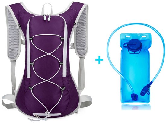 Backpack with 2L Water Bag - Running Vest - Adjustable Lightweight Cycling Backpack - Suitable for Hiking and V1188-ZXY-131-403