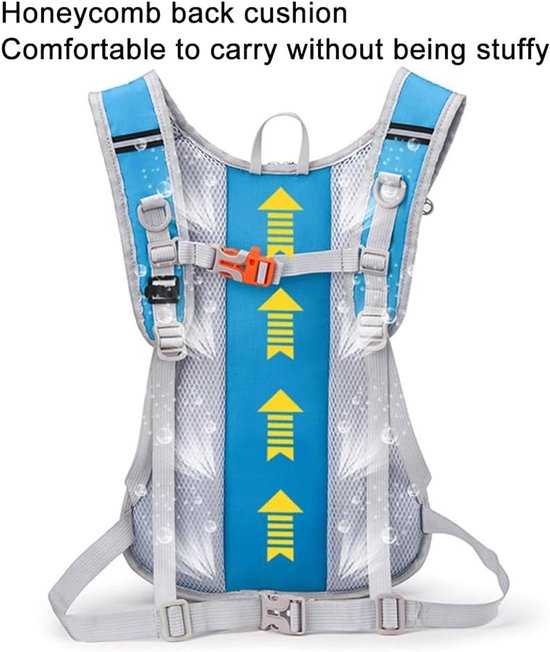 Backpack with 2L Water Bag - Running Vest - Adjustable Lightweight Cycling Backpack - Suitable for Hiking and V1188-ZXY-131-403