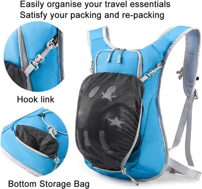 Backpack with 2L Water Bag - Running Vest - Adjustable Lightweight Cycling Backpack - Suitable for Walking V1188-ZXY-131-404